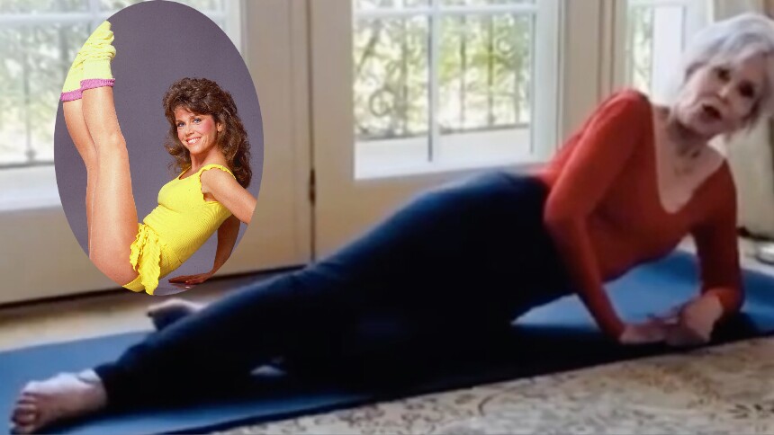 Jane Fonda revive vídeos de ginástica no TikTok. Mas sua malhação agora é outra