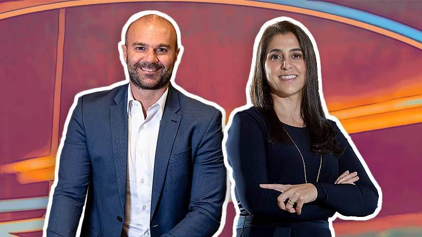 Adilson Ferrarezi, head de soluções de investimento da Bradesco Asset, e Juliana Laham, CIO do Bradesco Global Private Bank