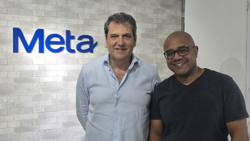 Cláudio Carrara, vice-presidente da Meta e Evandro Barros, fundador e CEO da DataH