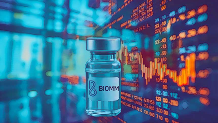The sudden increase in Biomm's share sales following Banco Master's entry.