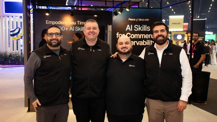 Sócios da Sinatra AI: Rafael Guerra, CEO & Founder; Bruno Erthal, CTO & Co-Founder; Luis Vieira, Co-Founder; Lucas Godoy, CRO & Founding Team.